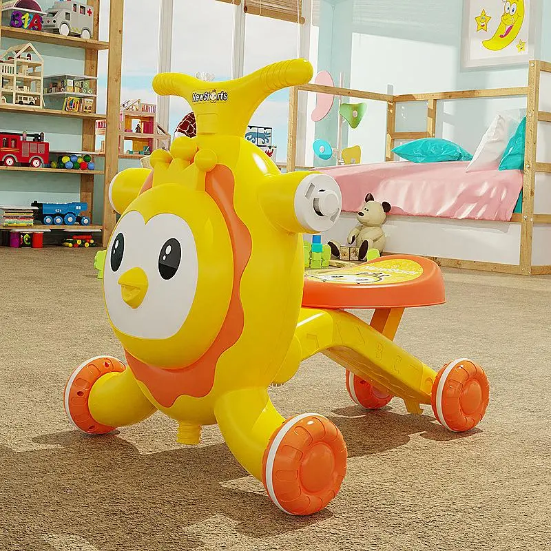 Wholesale Baby Walker Anti-Rollover Three-in-One Trolley Walker Two-in-One Scooter Multi-Color Children′s Rocking Chair