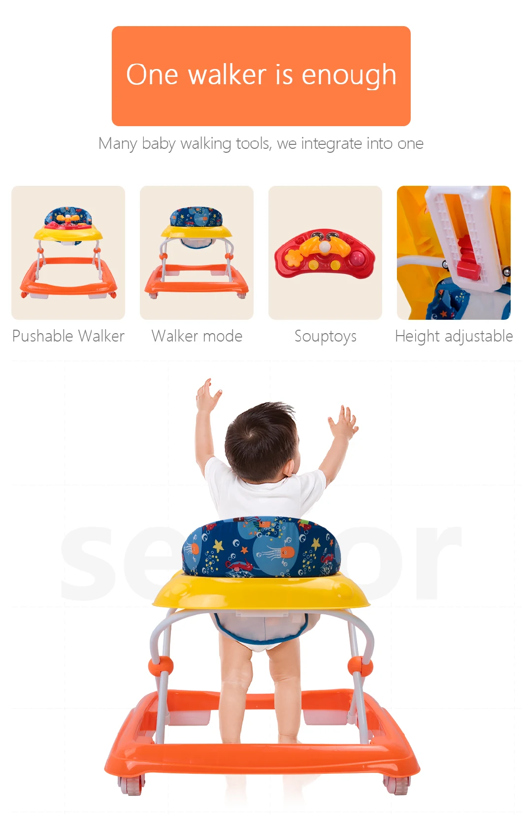 Chinese Foldable Kids Walking Chair Baby Walker for Kids