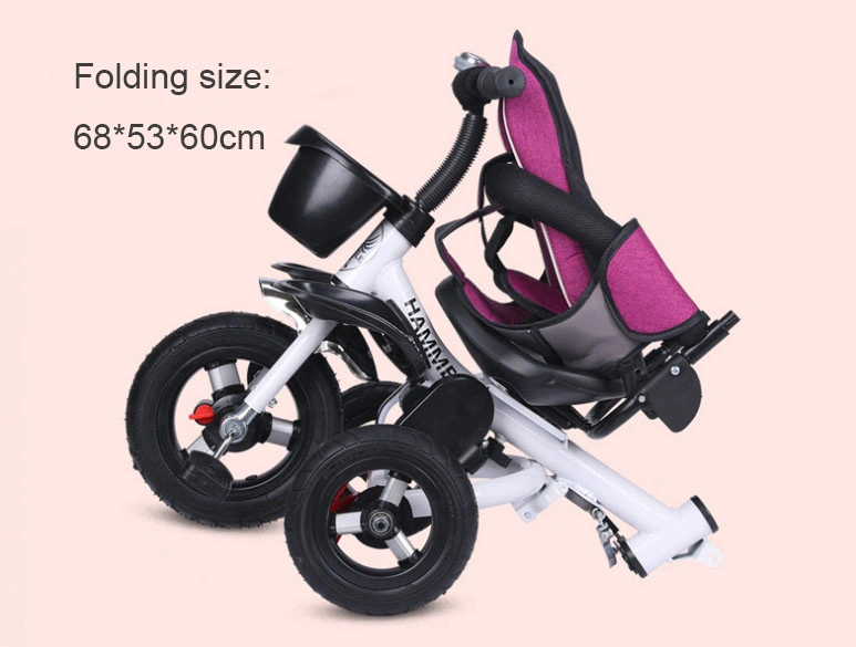 Baby Three-Wheeled and Foldable Tricycle with Handle Toddler