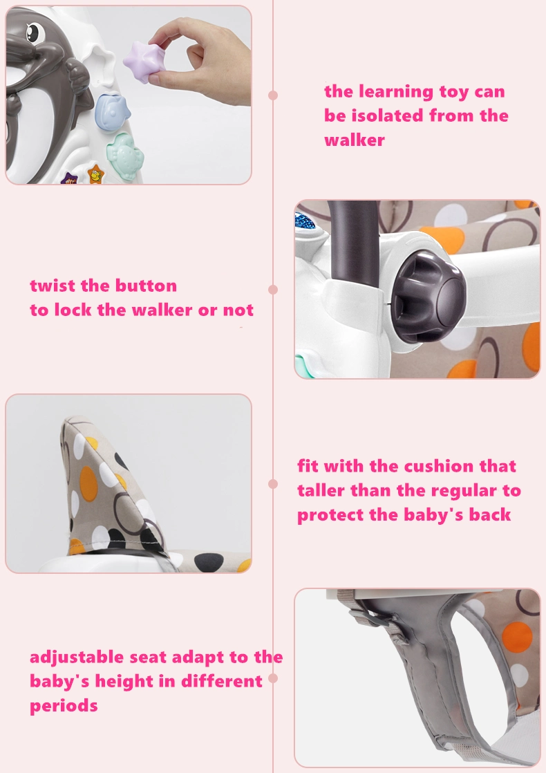 Fashionable Easy to Fold Learn 3-in-1 Walker for Baby