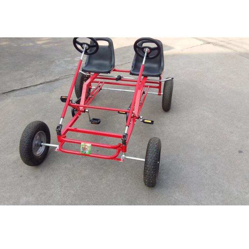 Popular Entertainment Outdoor Racer Pedal Go Kart with Adjustable Seat, Rubber Wheels, Brake