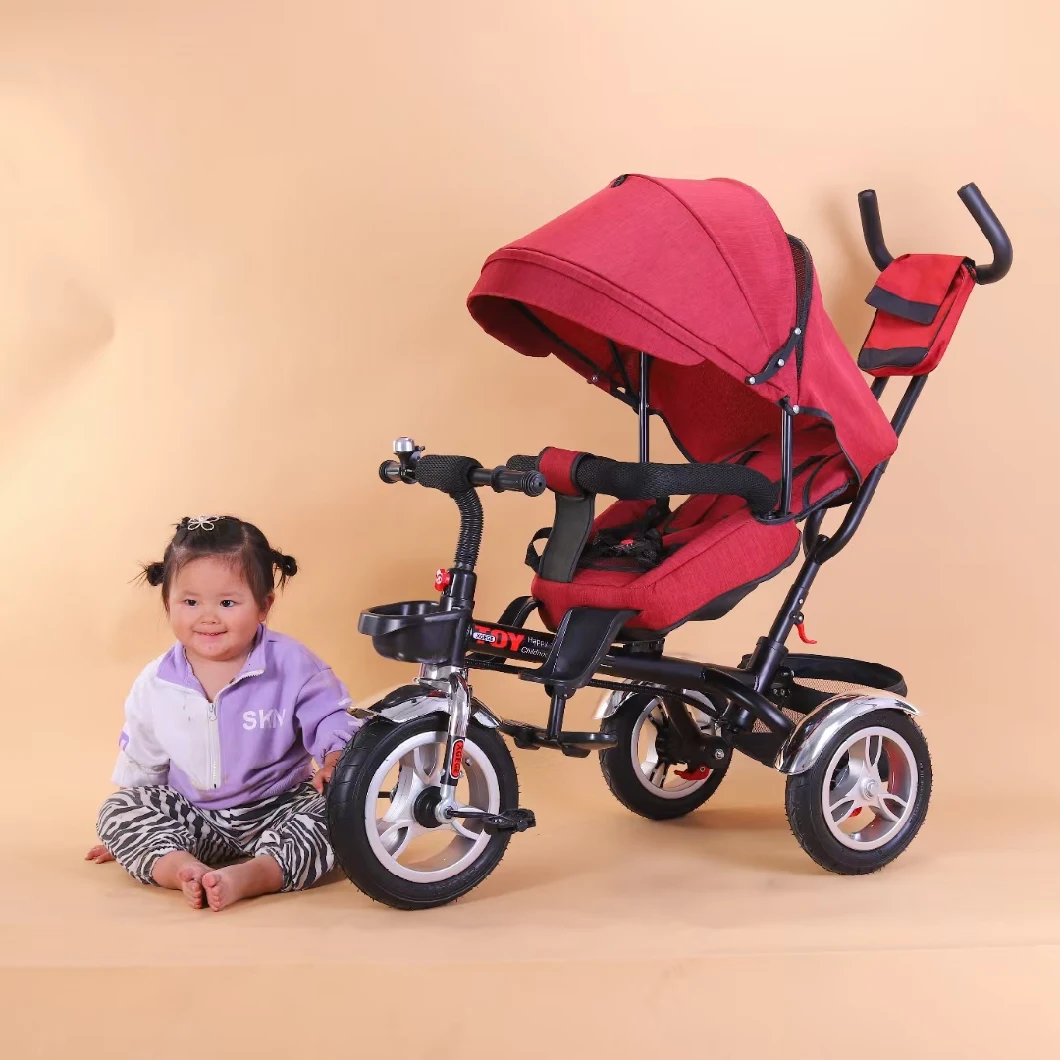 2022 Promotion Baby Tricycle 4 in 1 with Push Handle/ Baby Triciclo Kids/ Kid Tricycle Bicycle Latest Model Children Baby Tricycle