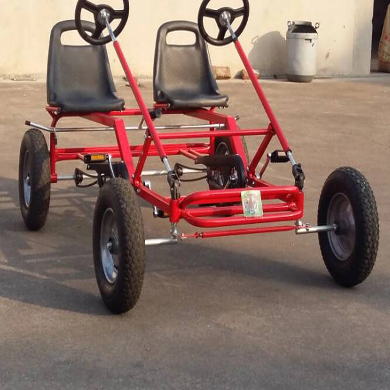 Popular Entertainment Outdoor Racer Pedal Go Kart with Adjustable Seat, Rubber Wheels, Brake