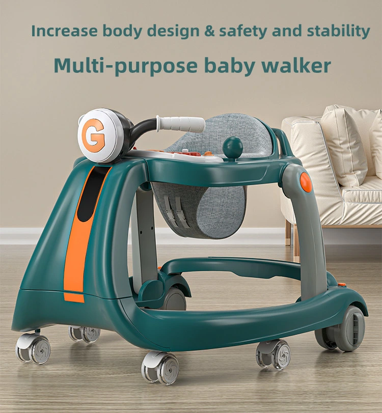2022 New Simple Light Children′ S Walker/Variable Table Rocking Chair Multi-Function Walker Toy/Music 8-Wheel Baby Walker