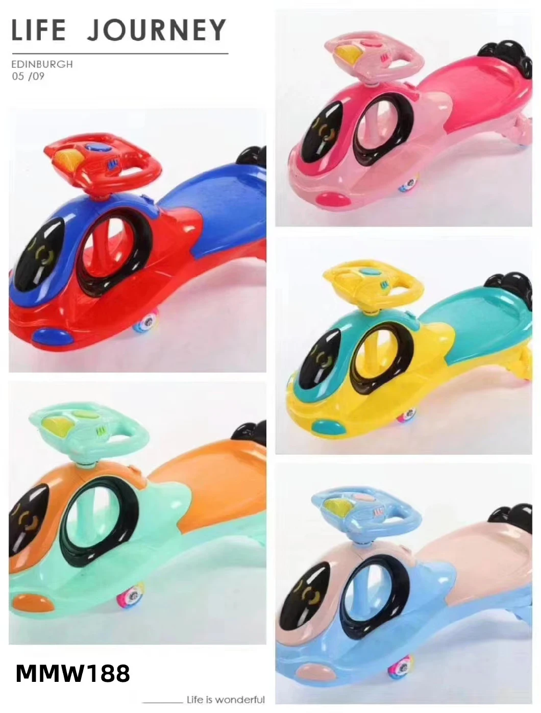 Wholesale New Model China Children Colorful Cheap Baby Swing Car Ride on Toys for Kids