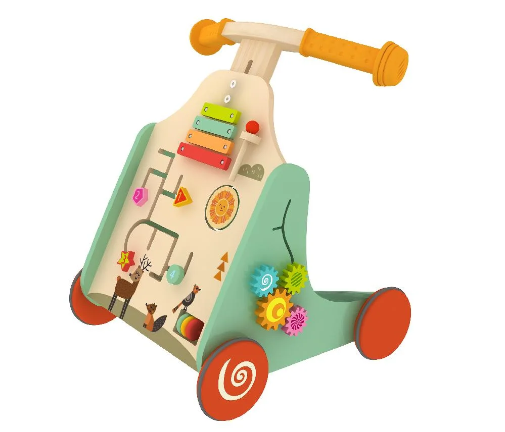 Wooden Educational Baby Wholesale Toy Manufacturer Supplier Factory Wooden Baby Walker Toy for Babies and Kids