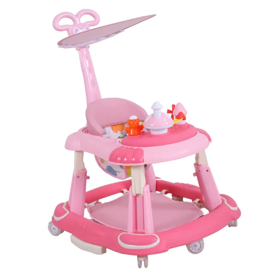 Popular 4 en 1 multifuncional Baby Walker Cochecito Mecedora Baby Push Walker con asiento y 8 ruedas Musical Baby Walkers Toy