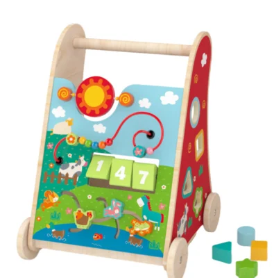 Juguetes para niños, andador de aprendizaje de empuje y tracción de madera, juguete de actividades para niños, centro de actividades múltiples, juguetes para bebés