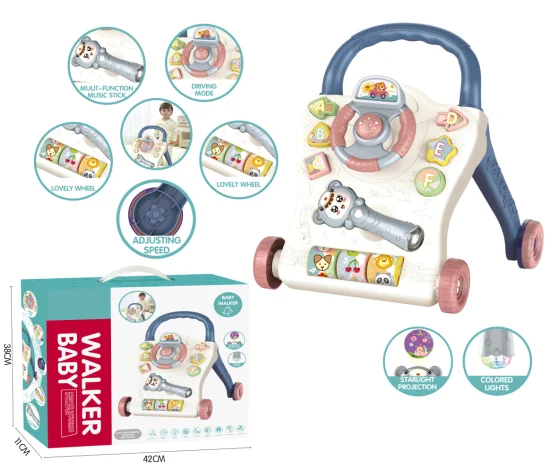 Venta caliente Children's Hand-Pushed Baby Walker Andador multifuncional Juguetes Música Juguetes educativos para niños Juguetes