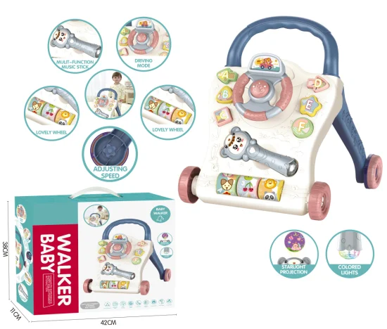 Nuevos productos Baby Walker Baby Dolly Andador multifuncional Velocidad ajustable Anti Rollover Cochecito de bebé Juguetes para niños Juguetes