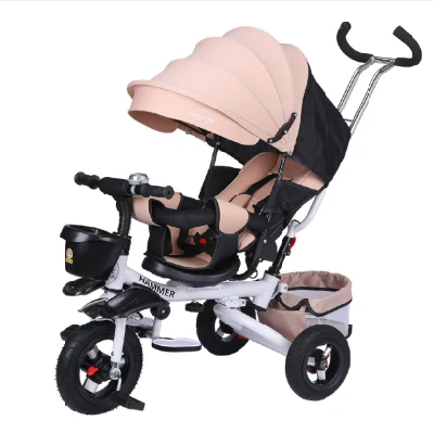 Triciclo plegable y de tres ruedas para bebé con asa para niños pequeños